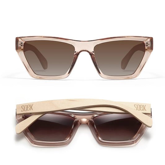 NILAA MOCHA Graduated Brown Lens White Maple Arms Sunglasses by Soek