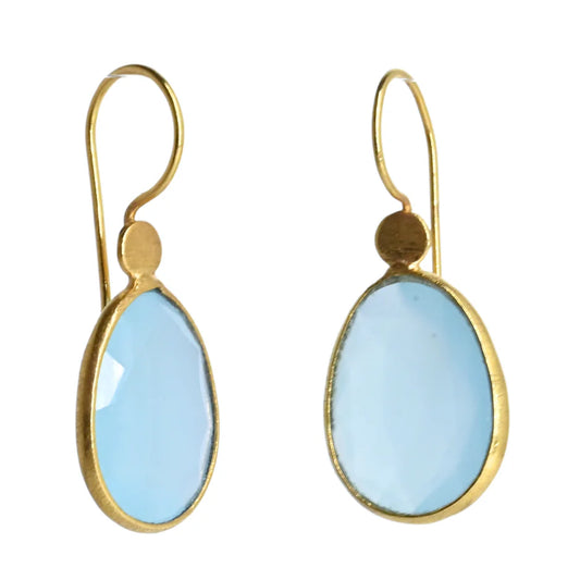 Euro Gold Gemstone Drop Earrings by Melanie Woods
