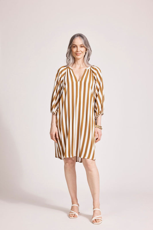 TREVILLE STRIPE DRESS - CARAMEL by eb&ive