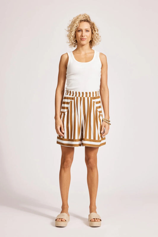 TREVILLE STRIPE SHORT - CARAMEL by eb&ive