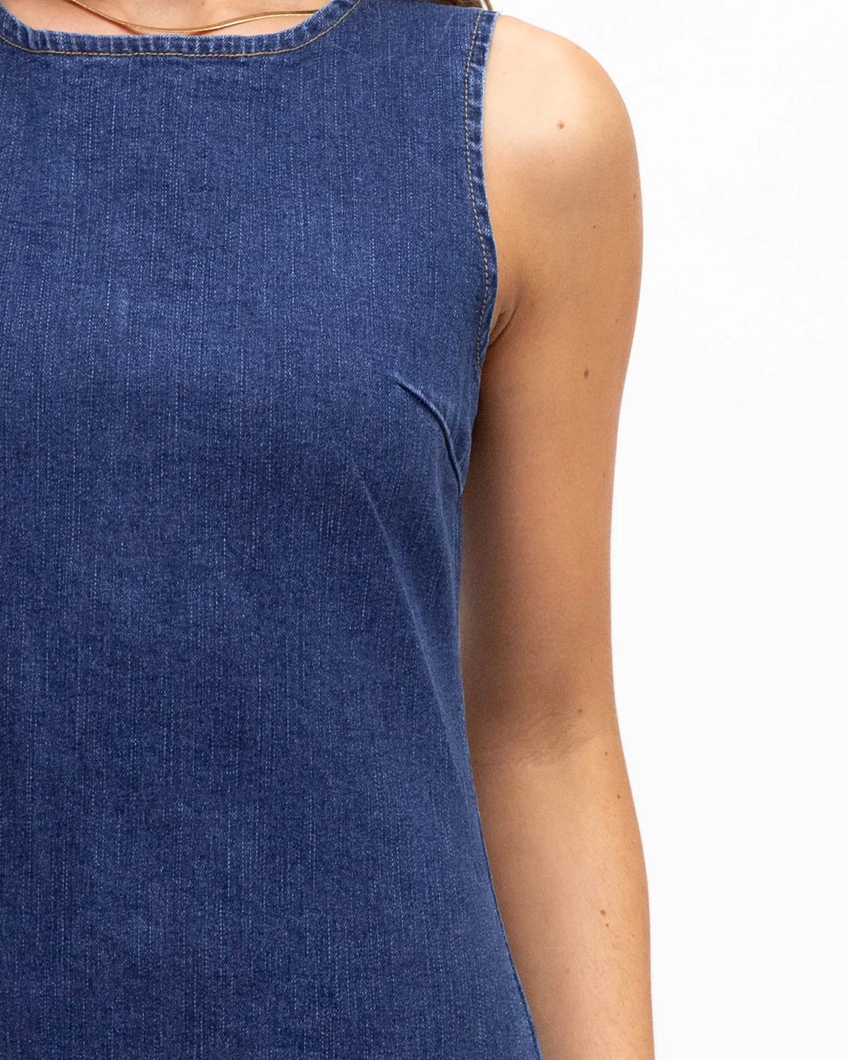 Stretch Denim Maxi Dress