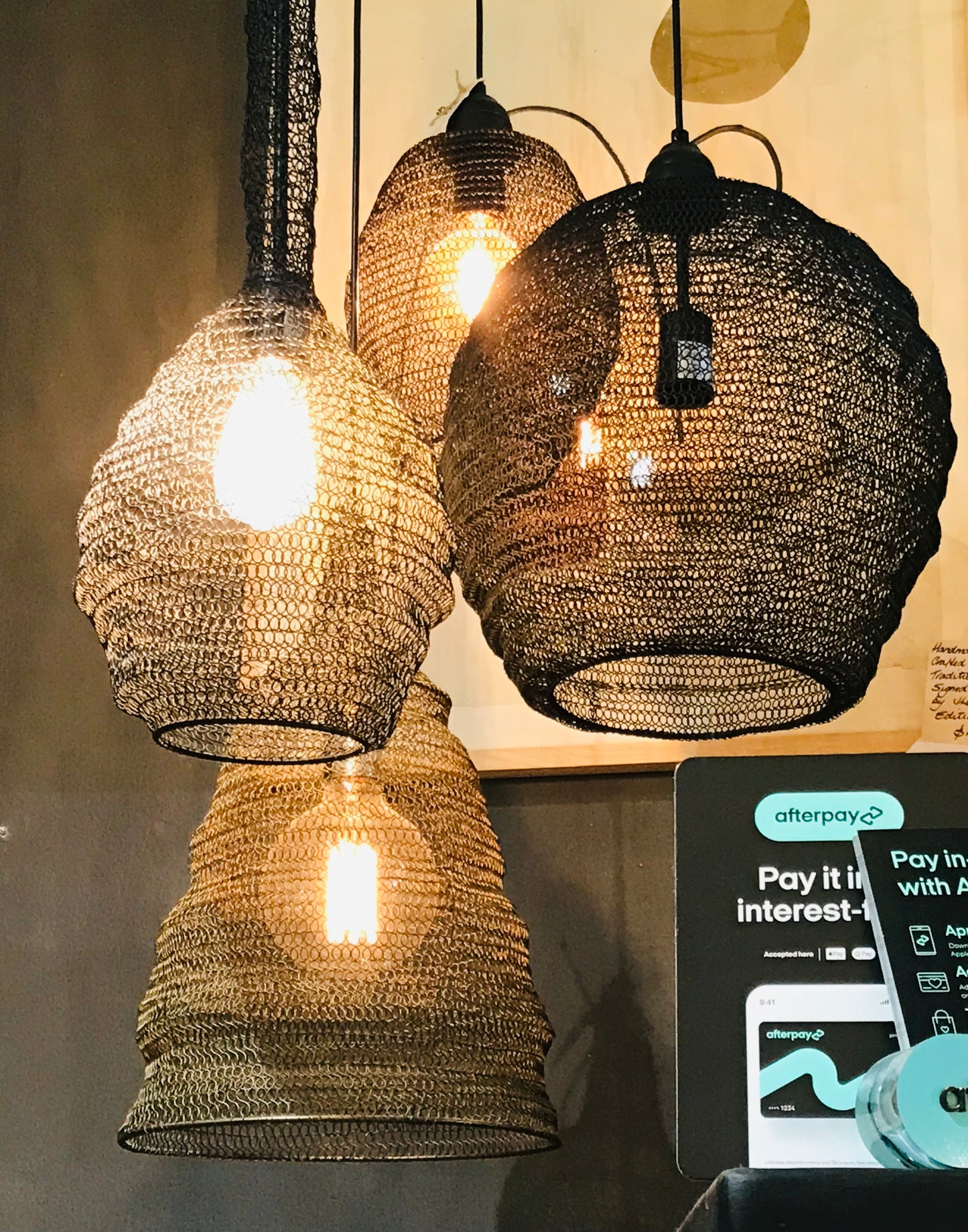 Crochet Lamp - Mini Ball - Black