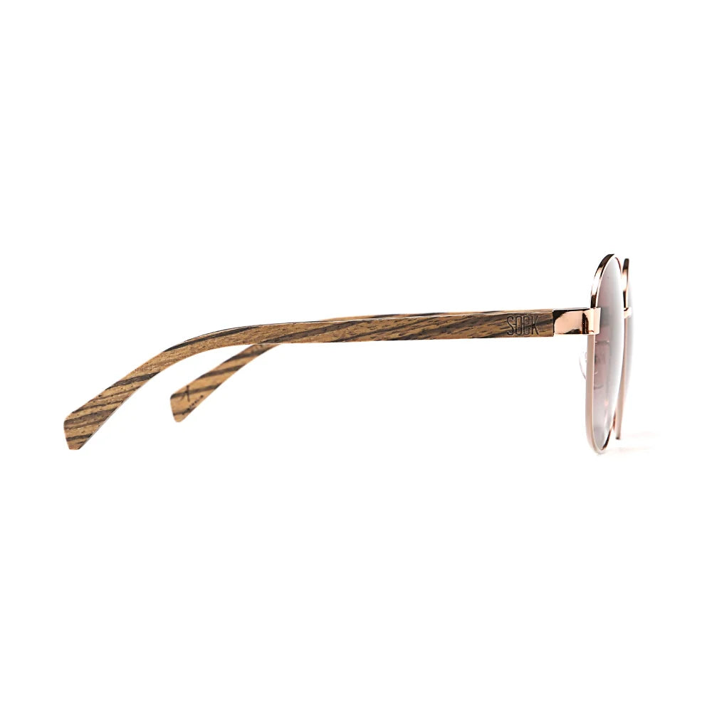 CLEO BLOOM Rose Gold Metal Polarised Lenses Sunglasses by Soek