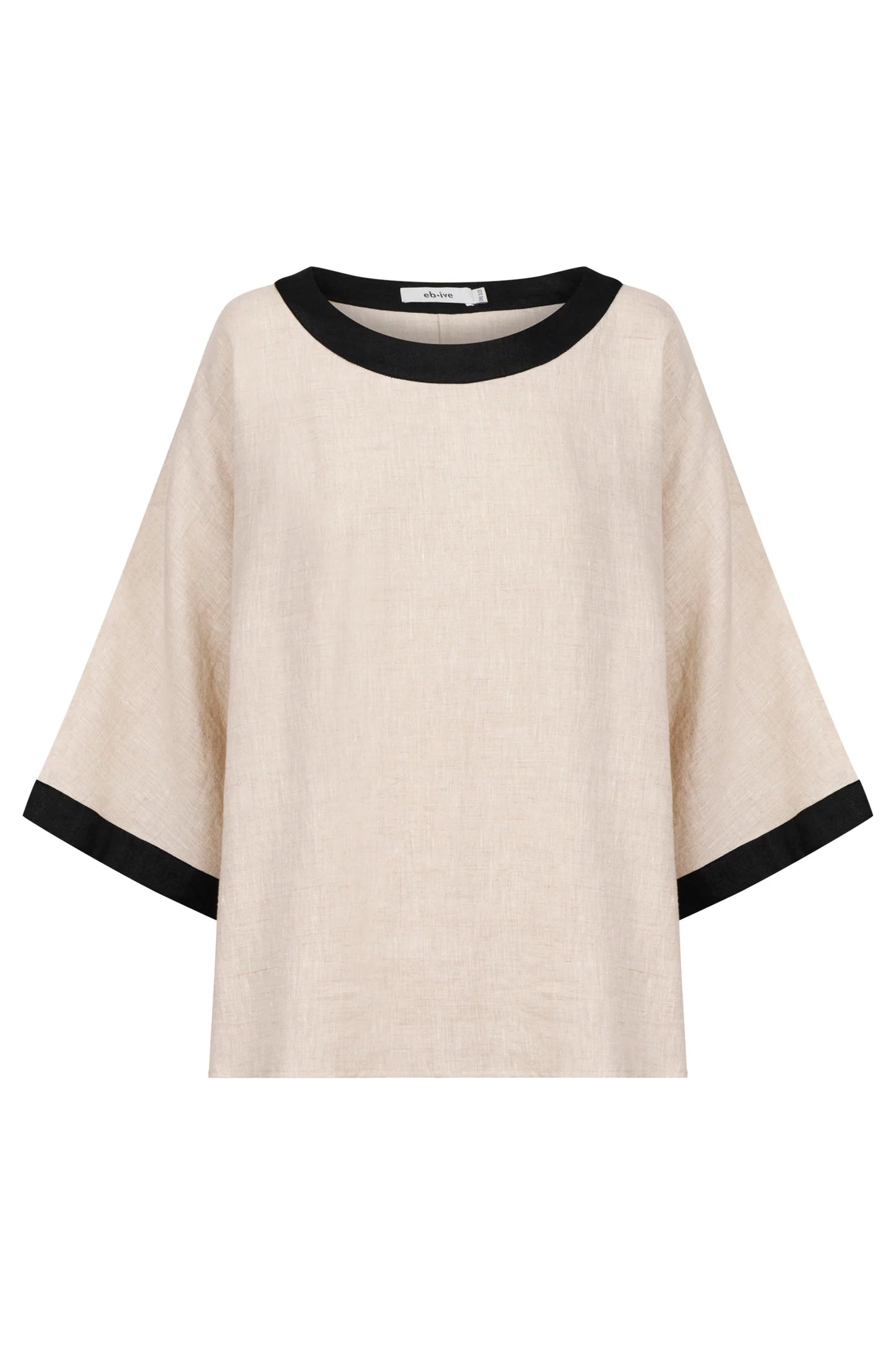 MARIS RELAXED SPLICE TOP - TUSK / BLACK by Eb&ive
