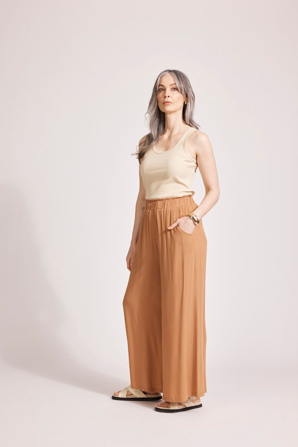 ALEGRIA PALAZZO PANT - CARAMEL by eb&ive