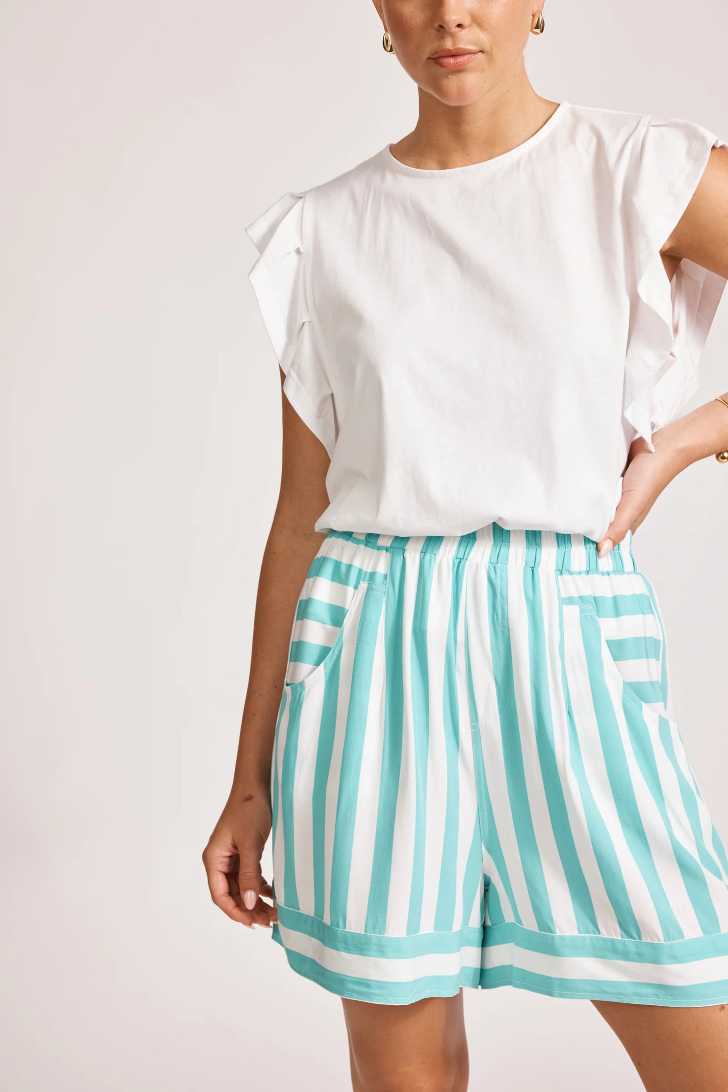 TREVILLE STRIPE SHORT - AQUA by eb&ive