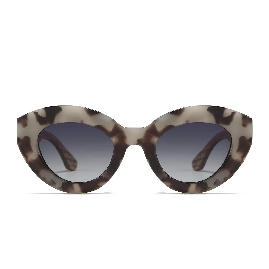 STEVIE IVORY TORT Black Polarised Lens Walnut Arms Sunglasses by Soek