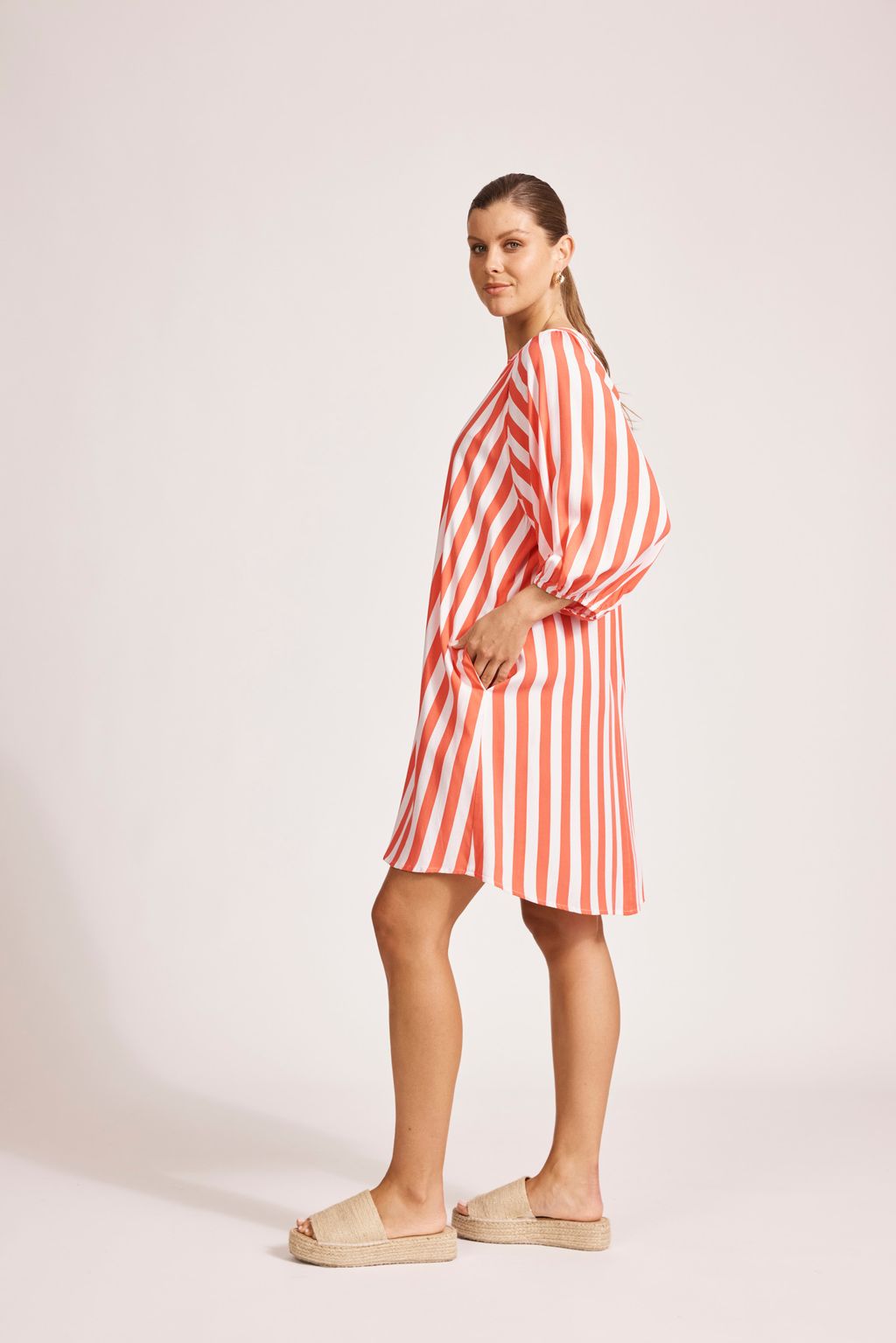 TREVILLE STRIPE DRESS - CORAL by eb&ive