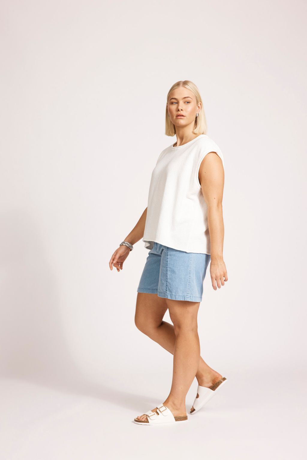 ARTEMIS SLEEVELESS KNIT TOP - WHITE by eb&ive