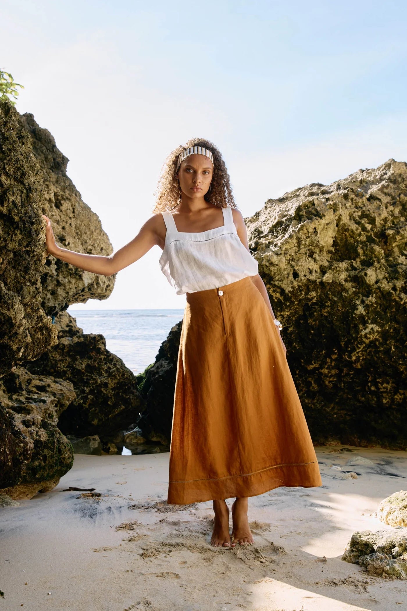 MIRAMAR MAXI SKIRT - CARAMEL by eb&ive