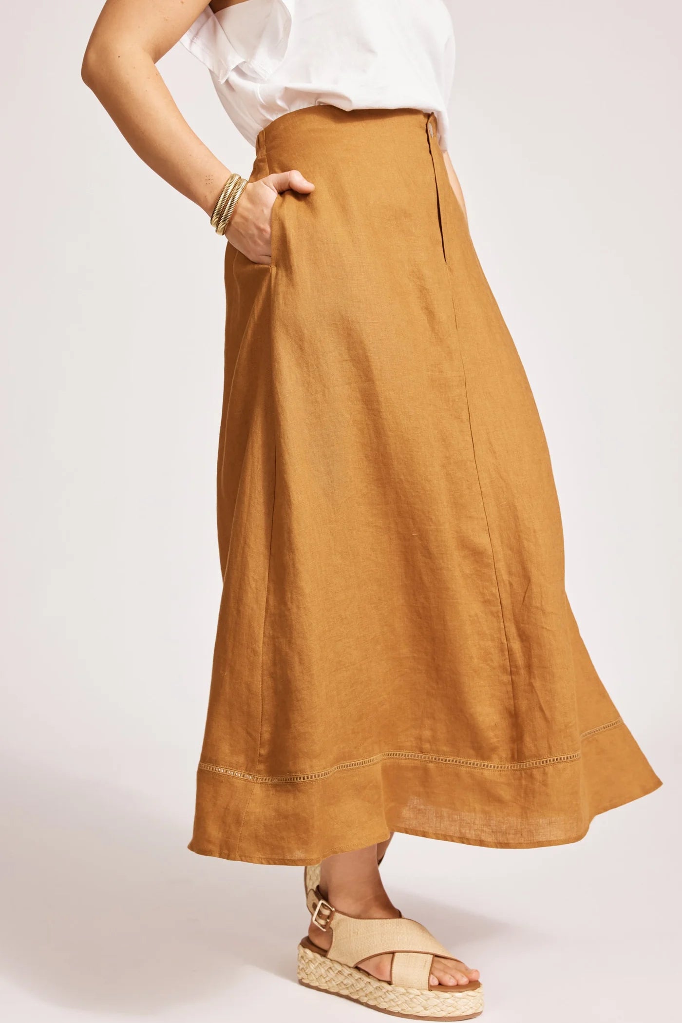 MIRAMAR MAXI SKIRT - CARAMEL by eb&ive