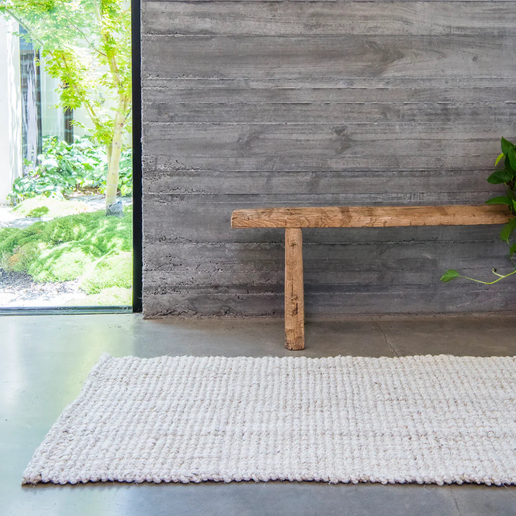 Vincent White Wash Jute Mat by Zebra Home