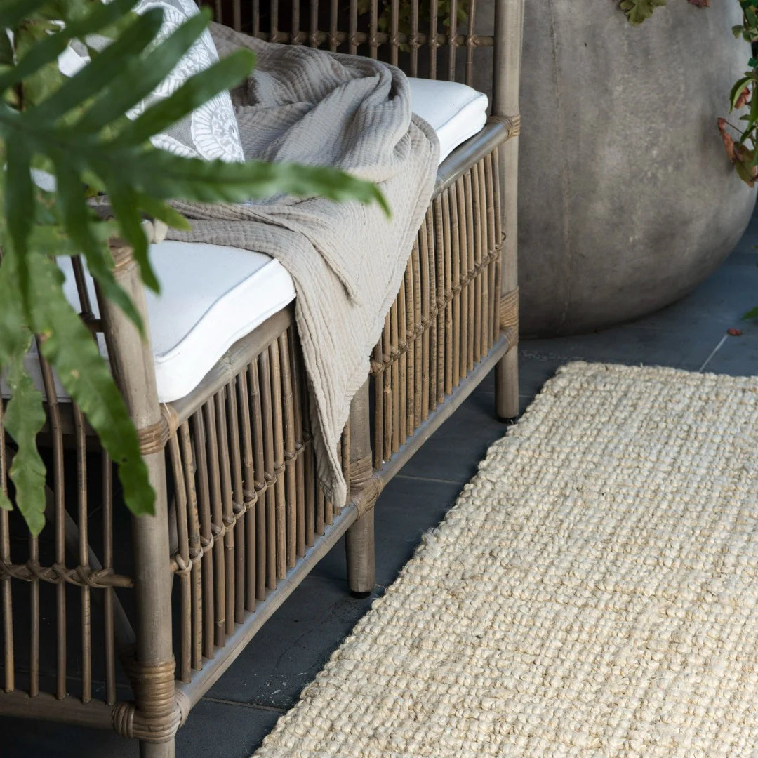 Vincent White Wash Jute Mat by Zebra Home