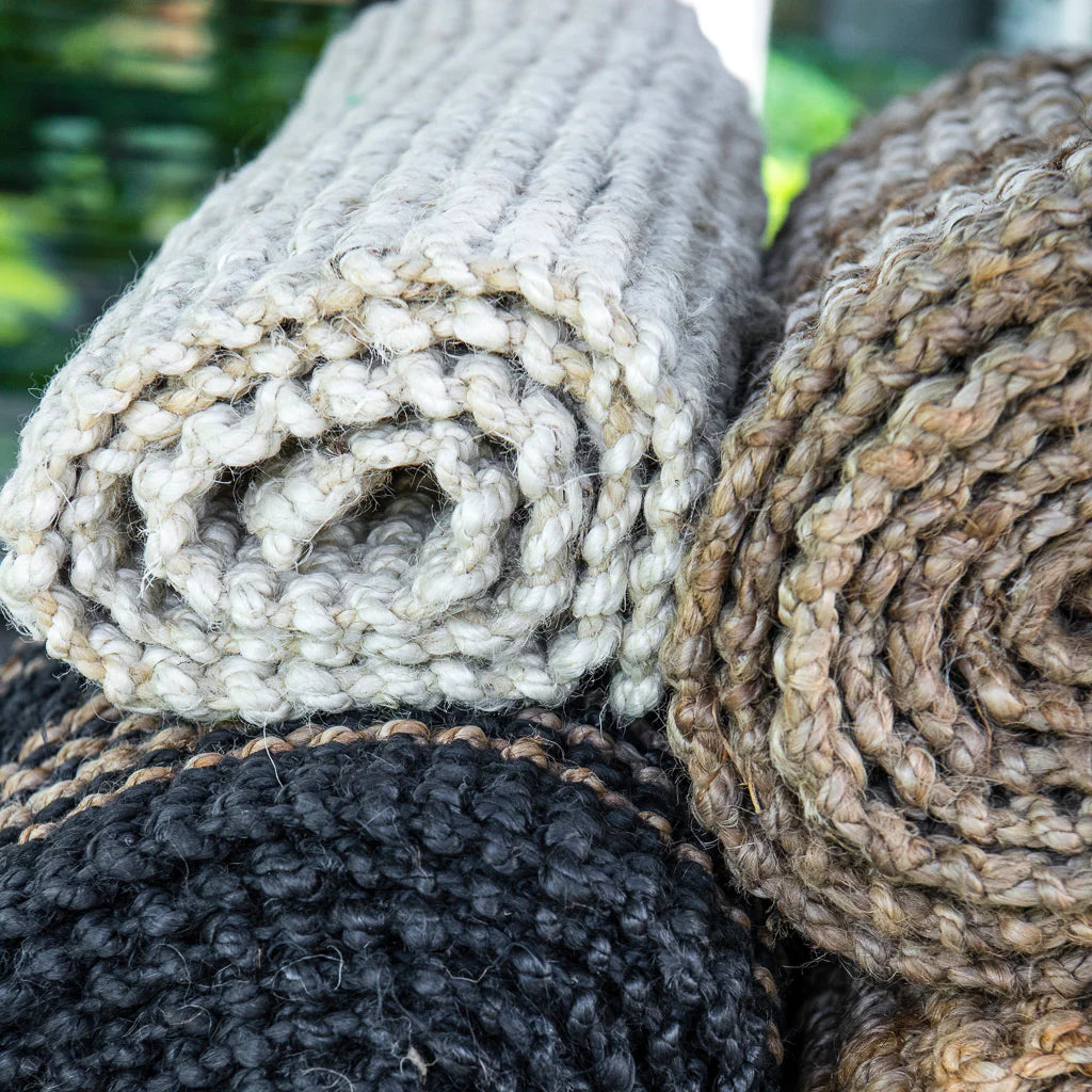 Vincent White Wash Jute Mat by Zebra Home