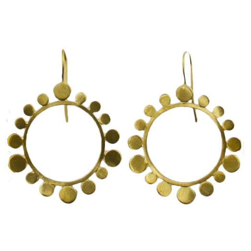Euro Gold Round Bubble Drop Earrings by Melanie Woods
