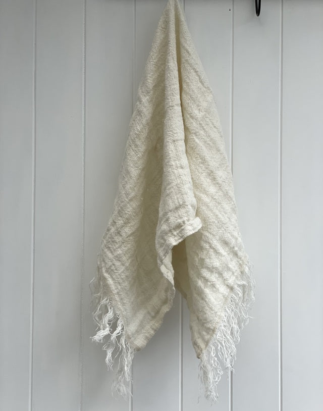 Angaston Handloomed Linen Hand Towel 50 x 80cm Ivory