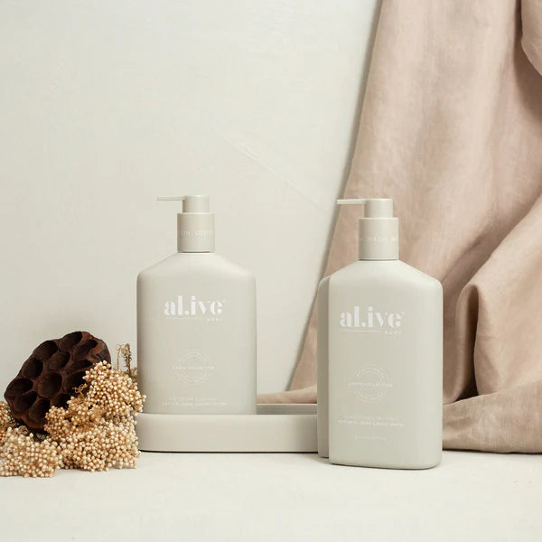Alive Body Body Wash & Lotion Duo + Tray - Sea Cotton & Coconut
