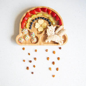 Bamboo Rainbow Plate with Suction