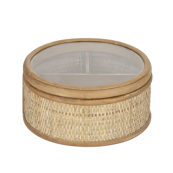 Rattan Round Jewel Box