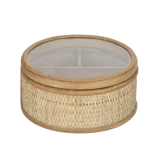 Rattan Round Jewel Box