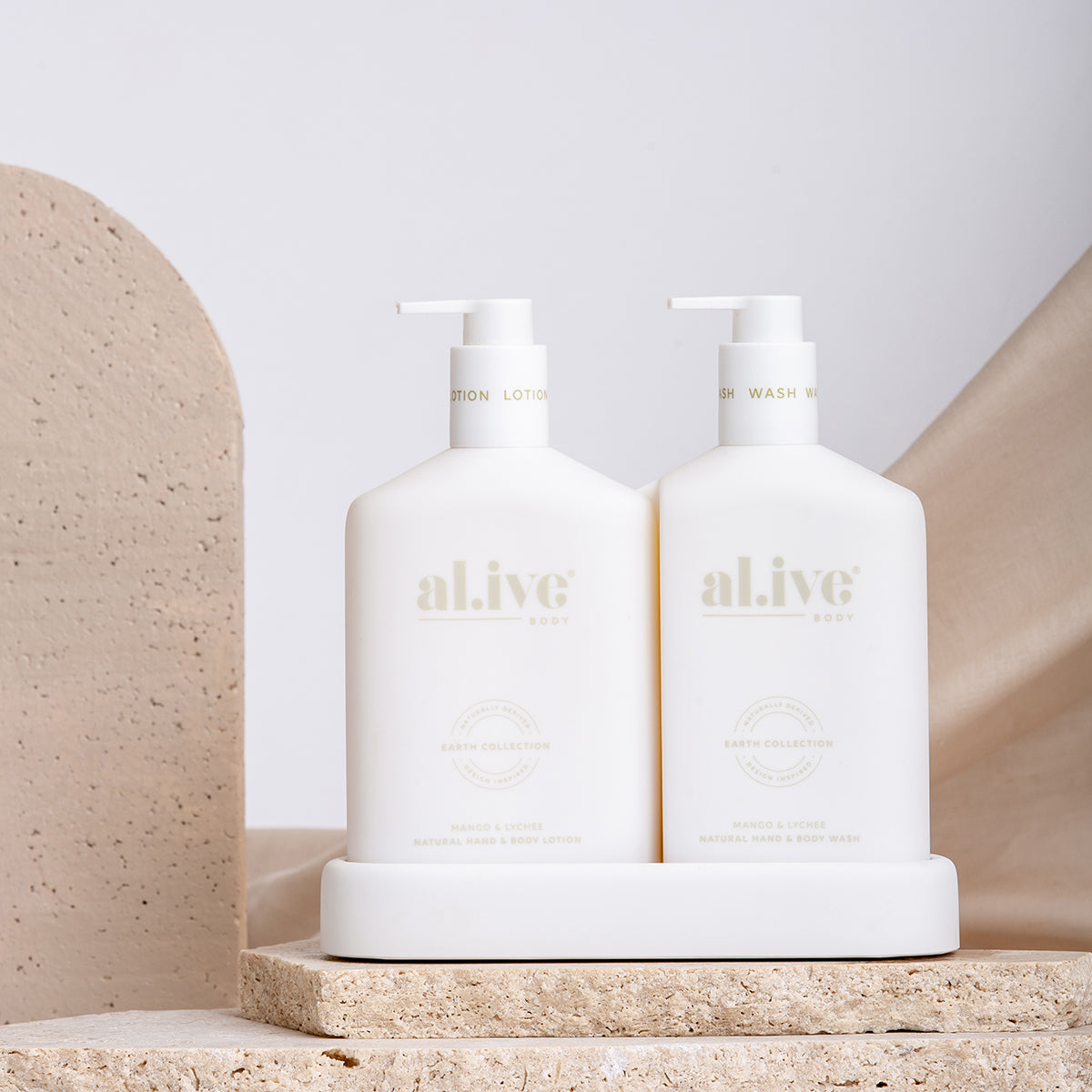 Alive Body Wash & Lotion Duo + Tray - Mango & Lychee