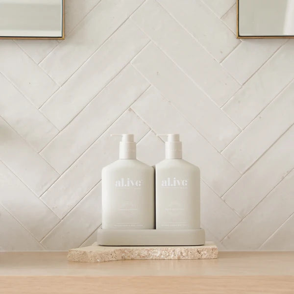 Alive Body Body Wash & Lotion Duo + Tray - Sea Cotton & Coconut