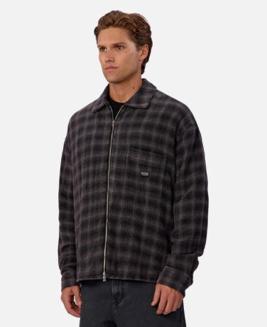 The Camino Long Sleeve Shirt - Black / Charcoal by Industrie Clothing