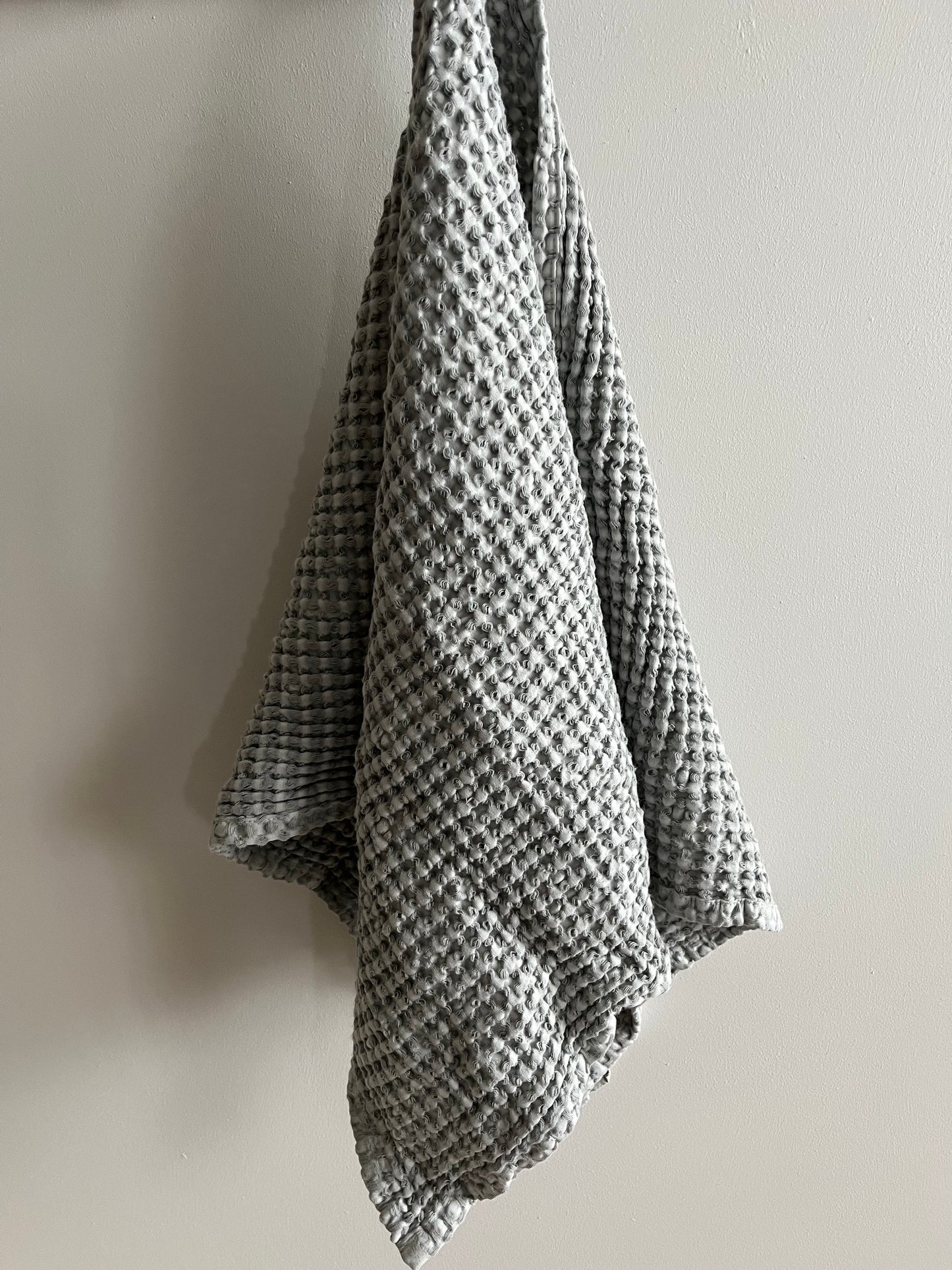 100% Organic Cotton Rustic Waffle Tea Towel Extra Large - Slate Grey