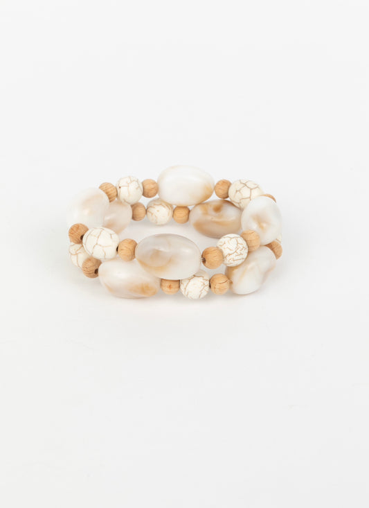 Mando Bracelet Set of 2 - Natural Marble