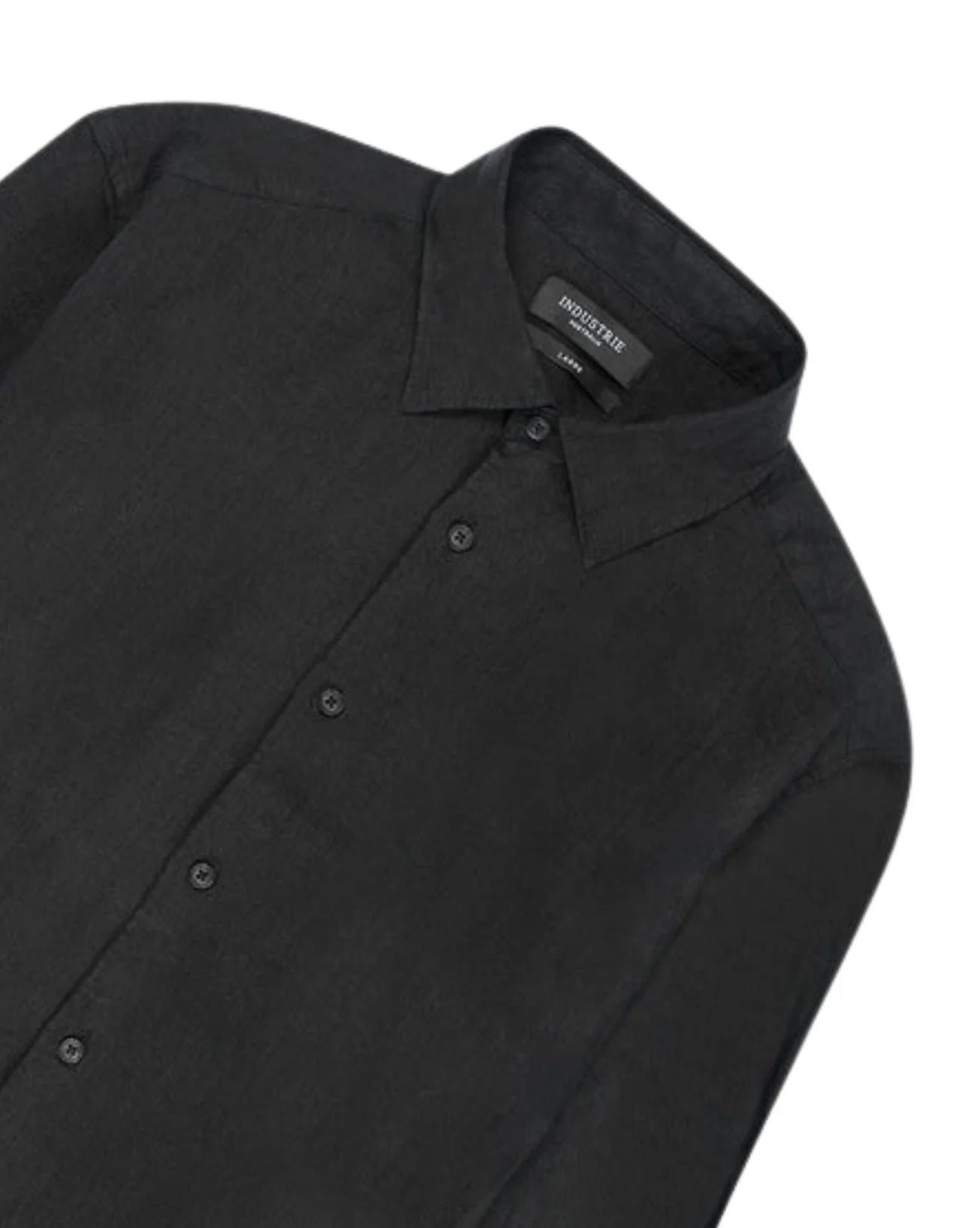 The St Martins Long Sleeve Linen Shirt - Black by Industrie Clothing