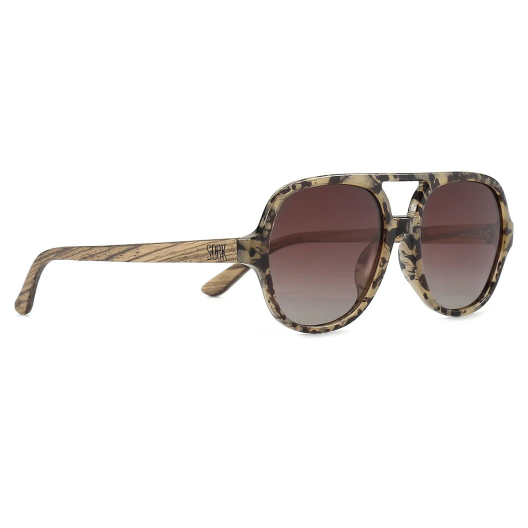BILLY OPAL TORT Brown Gradient Lens Walnut Wood Arms by Soek