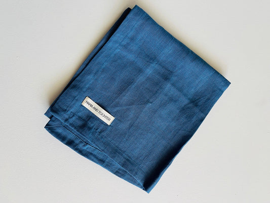 Pure French Linen Tea Towel - Coastal Blue