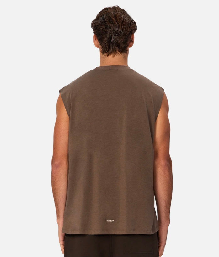 The Freeman Sleeveless Tee - Mocha 25 by Industrie clothing