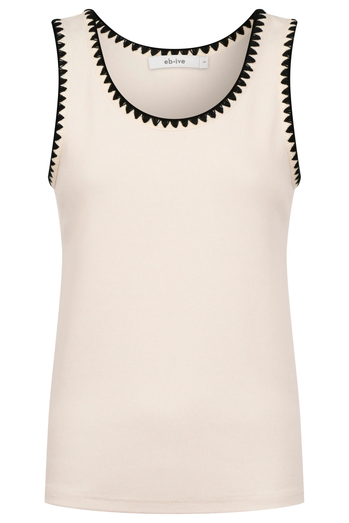 MARIS STITCHED TANK - TUSK / BLACK by eb&ive