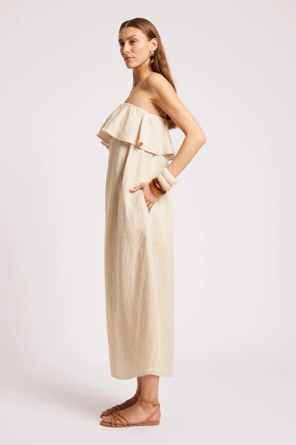 MARIS STRAPLESS DRESS - TUSK by eb&ive