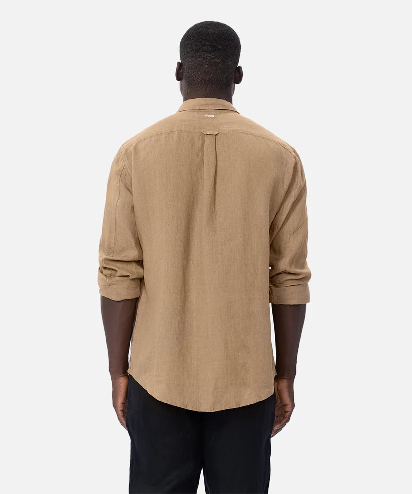 The Tennyson Linen L/S Shirt Brass by Industrie Clothing