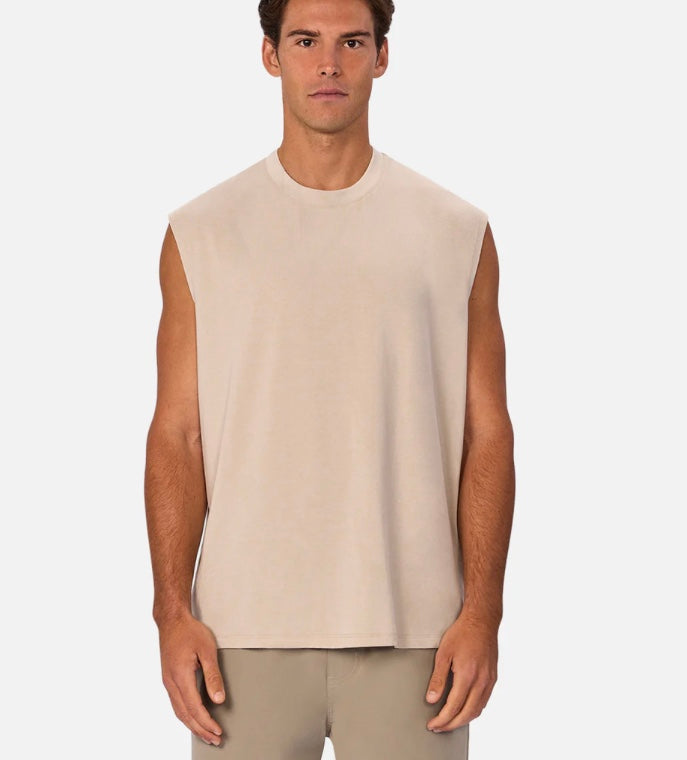 The Freeman Sleeveless Tee - Dune by Industrie clothing