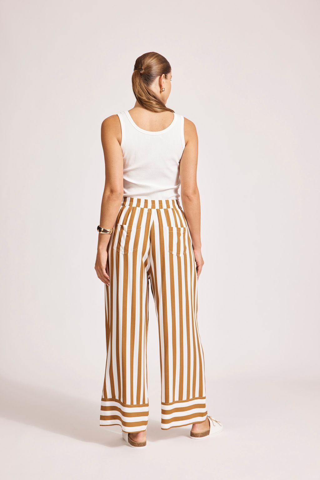 TREVILLE STRIPE PANT - CARAMEL by eb&ive