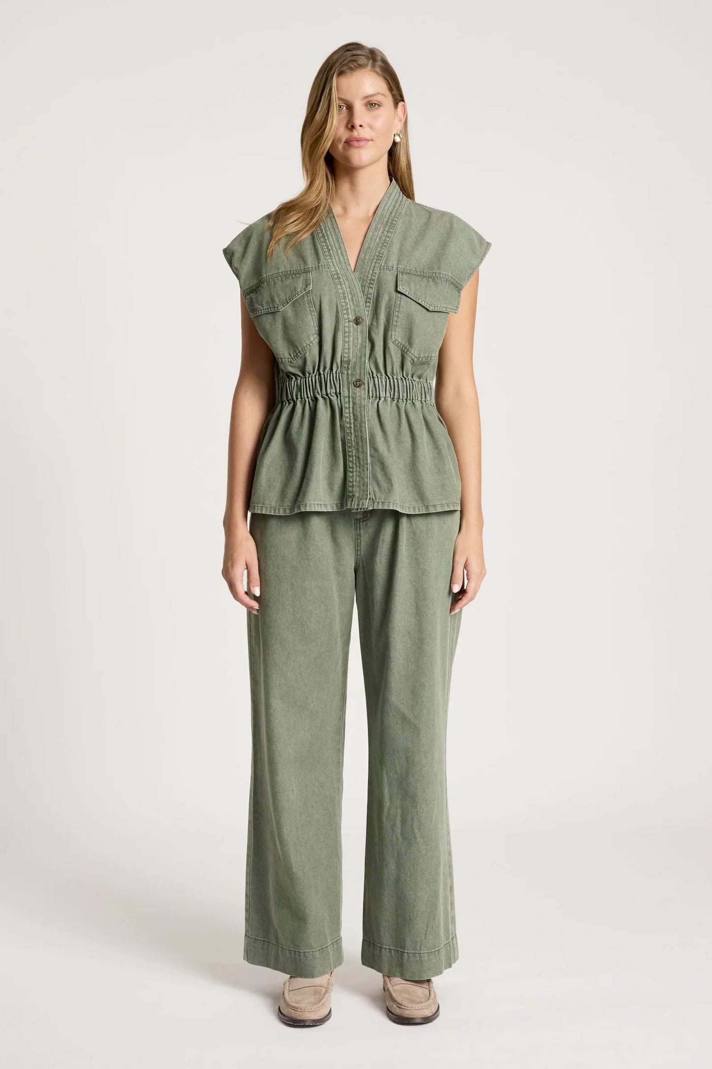 BODHI DENIM VEST - OLIVE by Eb&ive