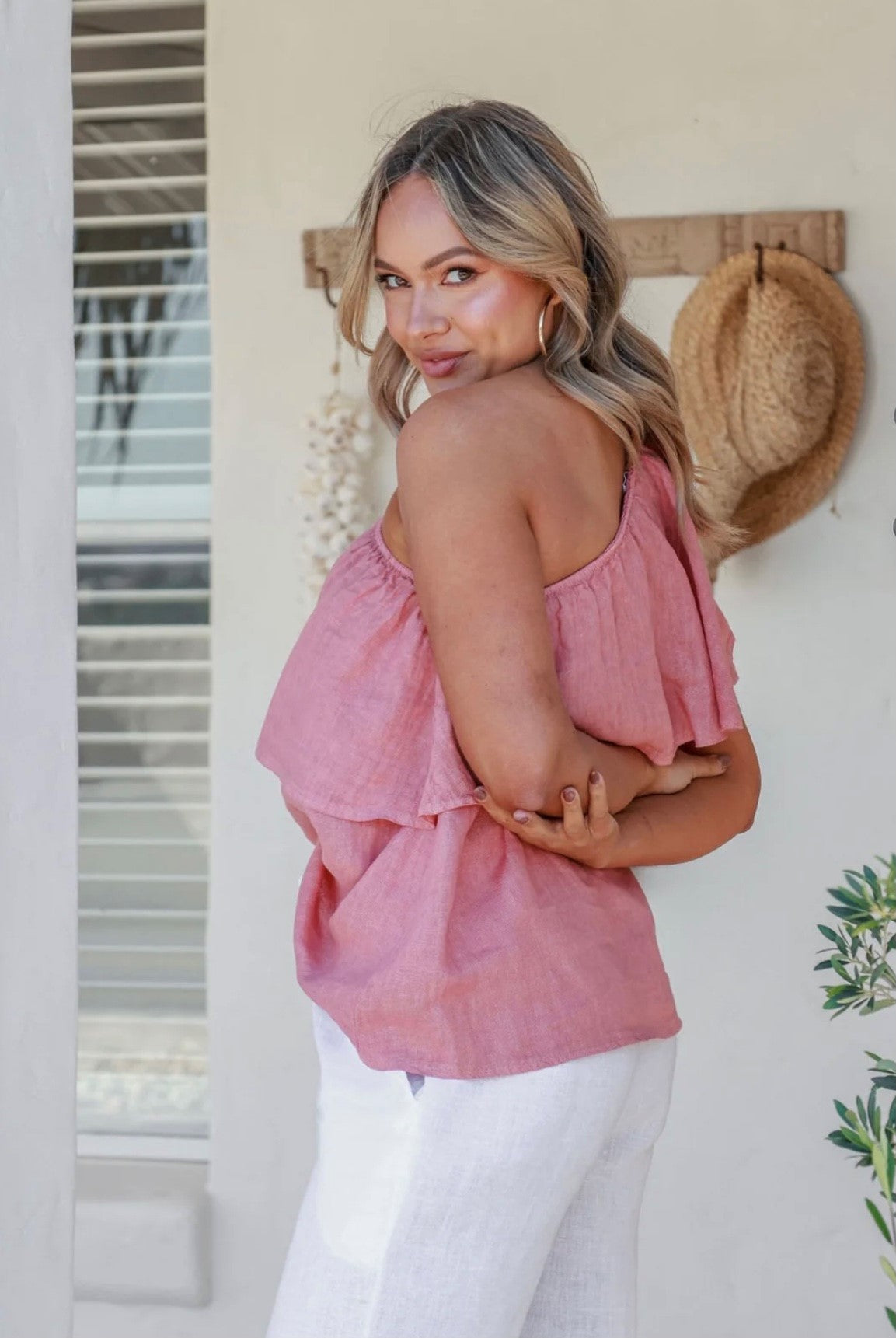 Magnifica Linen One Shoulder top by Free Angel - 3 colours