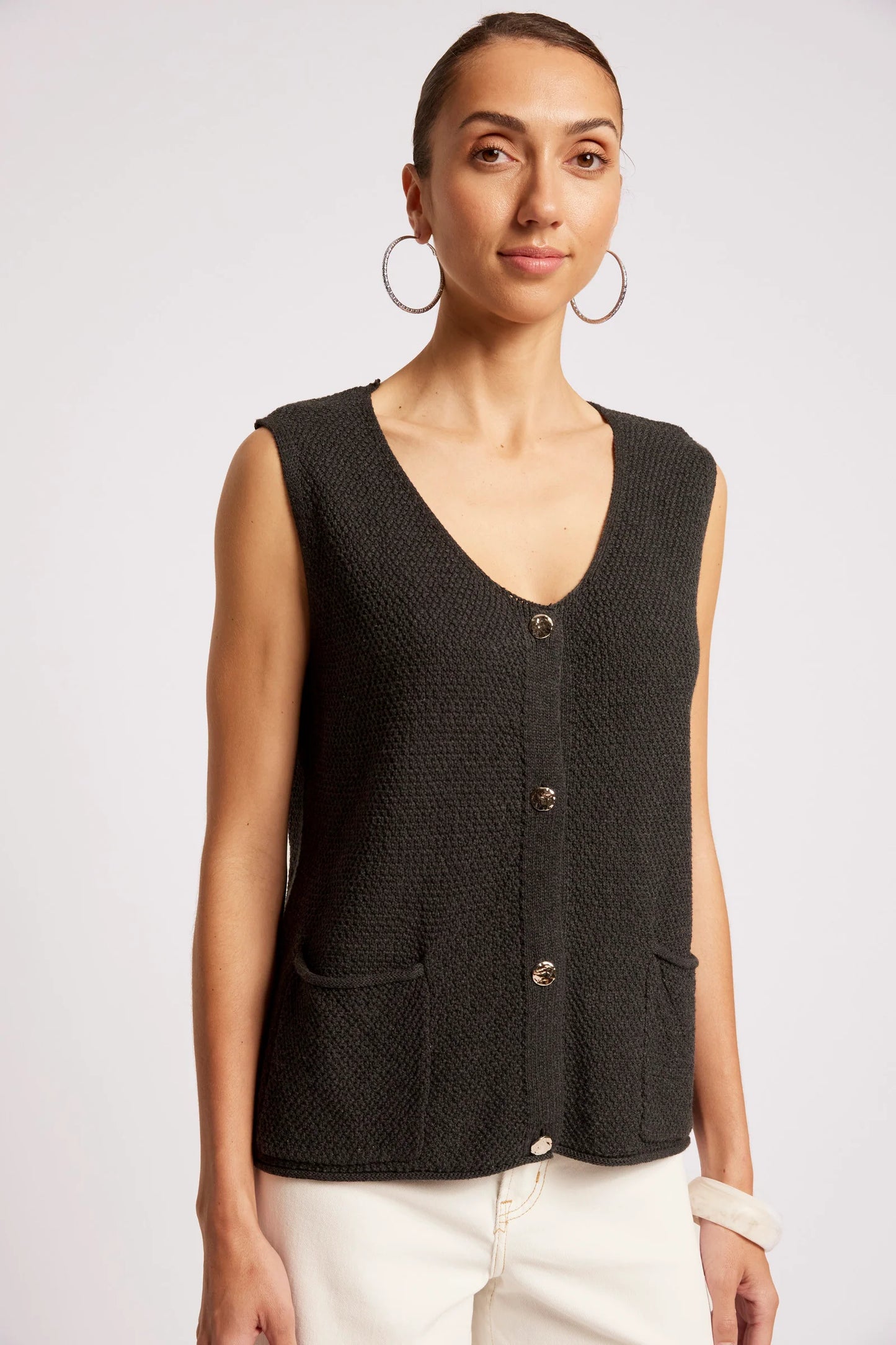 MARIS KNIT VEST - BLACK by Eb&ive