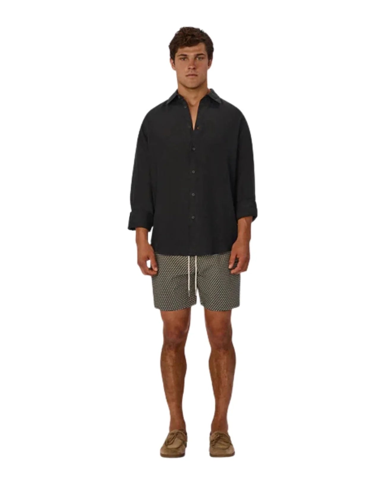 The St Martins Long Sleeve Linen Shirt - Black by Industrie Clothing