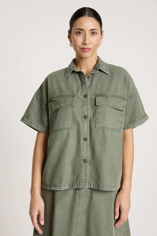BODHI DENIM SHIRT - OLIVE by Eb&ive