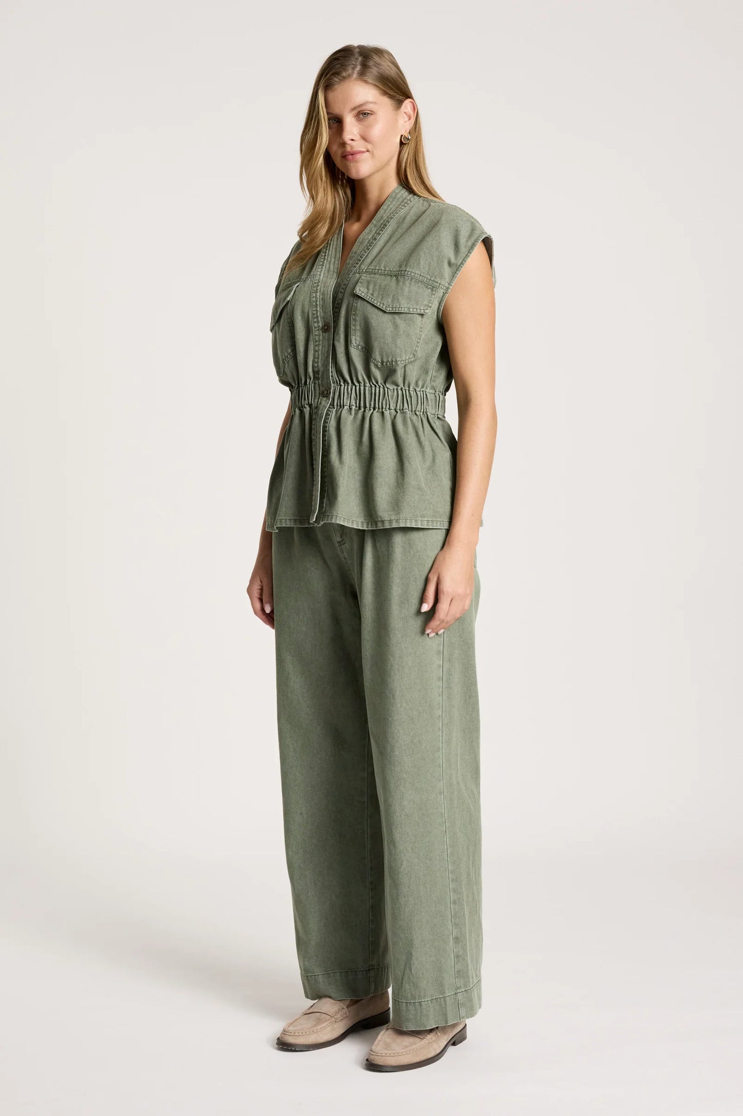BODHI DENIM VEST - OLIVE by Eb&ive