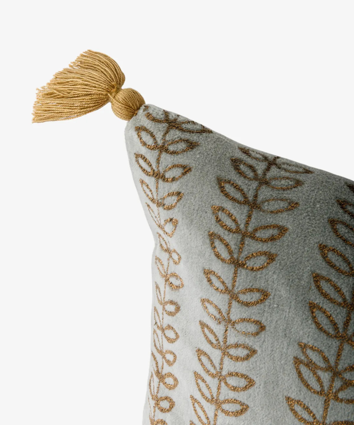 Leaf Handblock Velvet Cushion