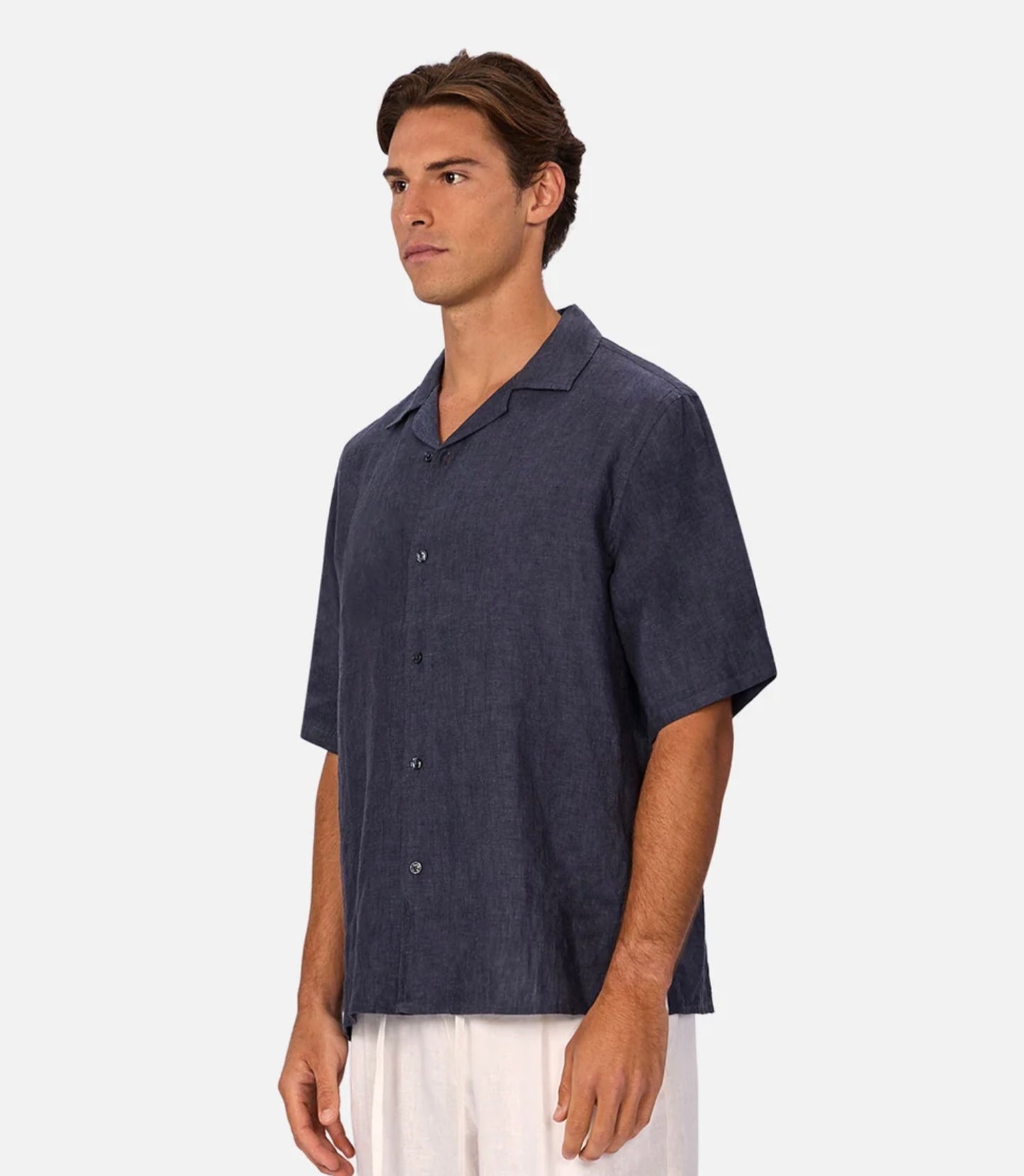 The St Martins Short Sleeve Linen Shirt - Denim by Industrie Clothing