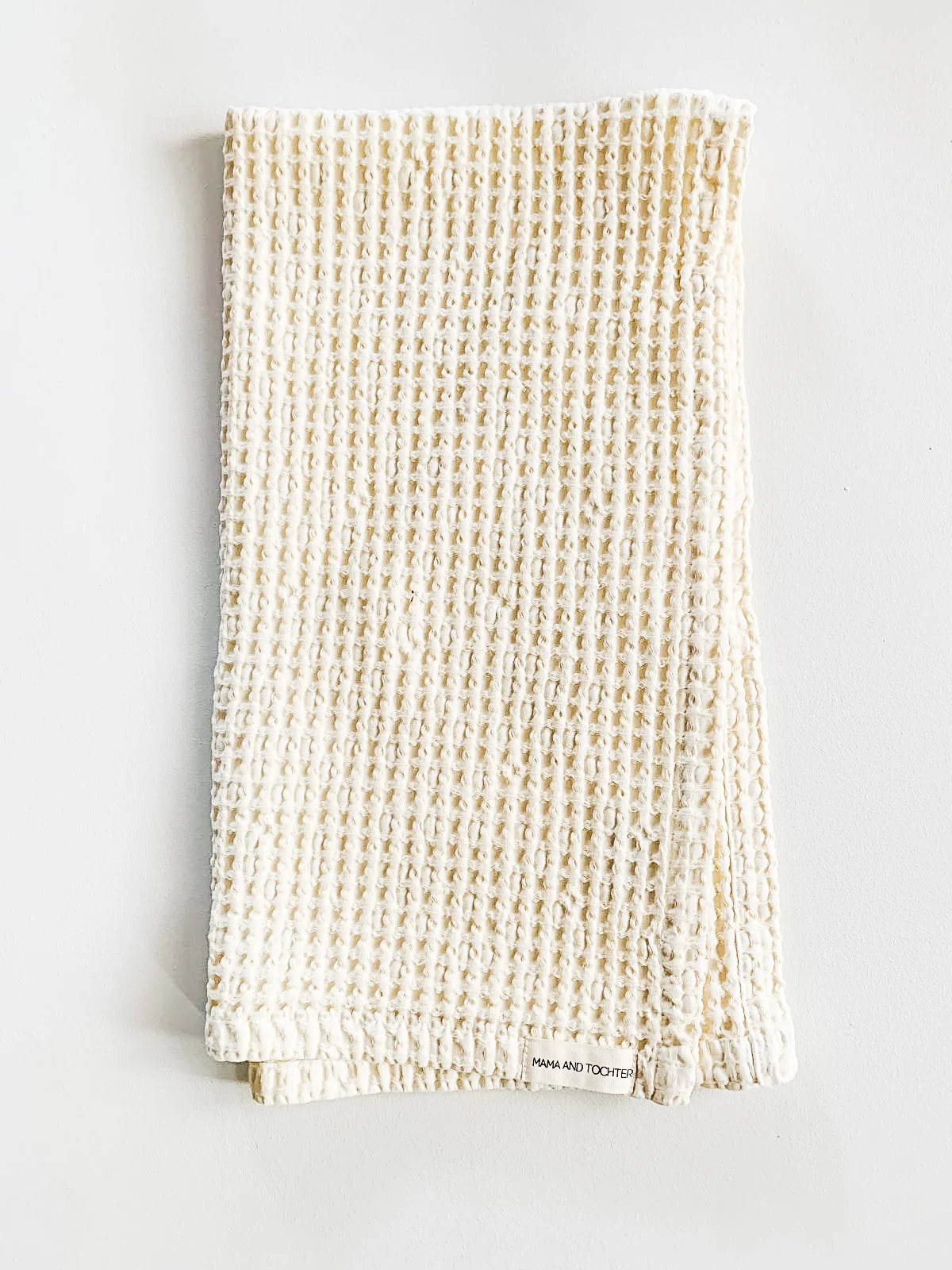 100% Organic Cotton Rustic Waffle Tea Towel Extra Large - Cream