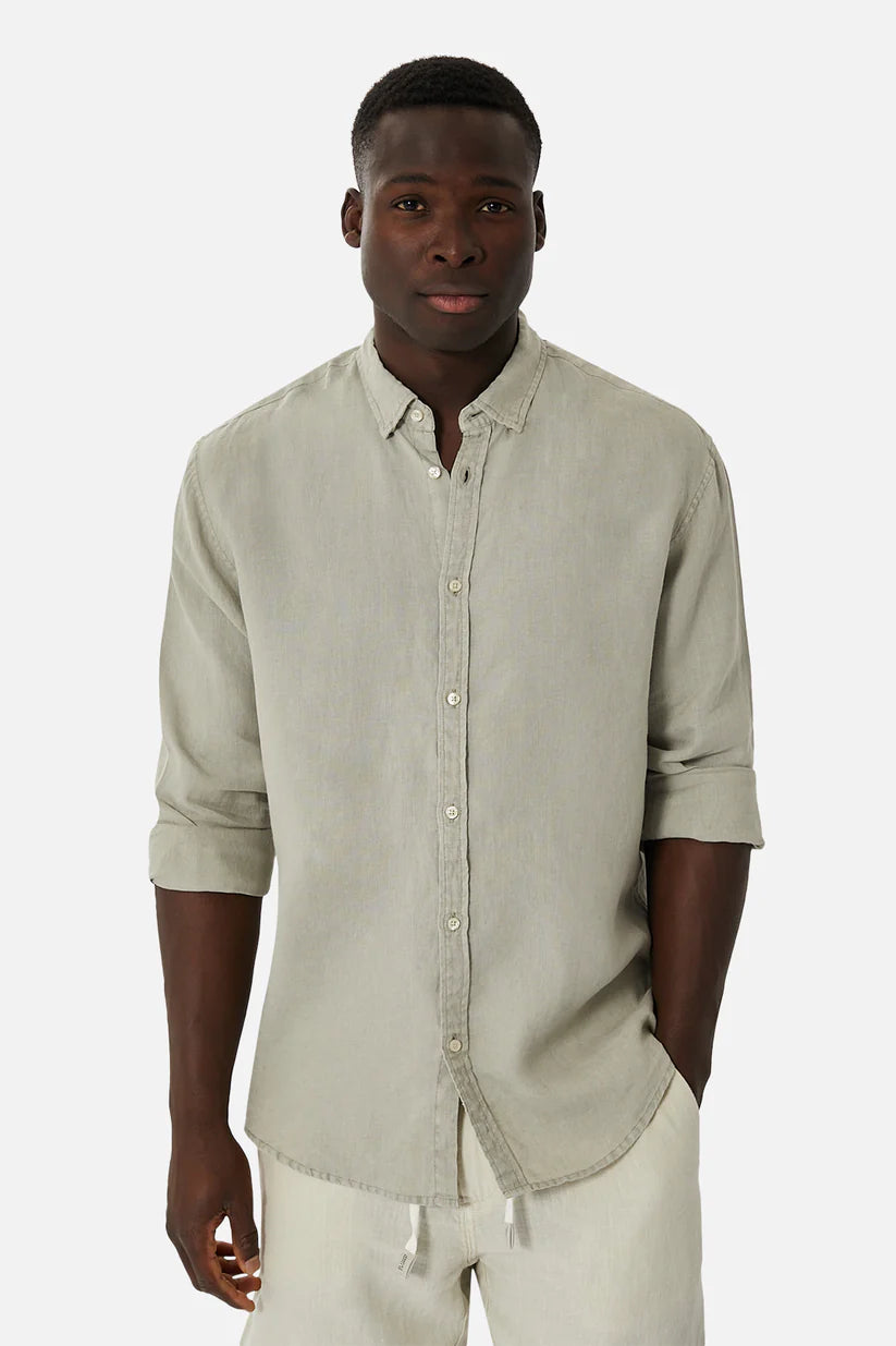 The Tennyson Linen L/S Shirt Light Army by Industrie Clothing