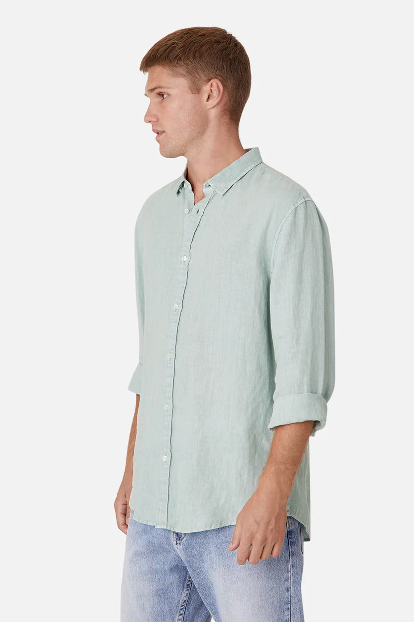 The Tennyson Linen L/S Shirt Jade by Industrie Clothing