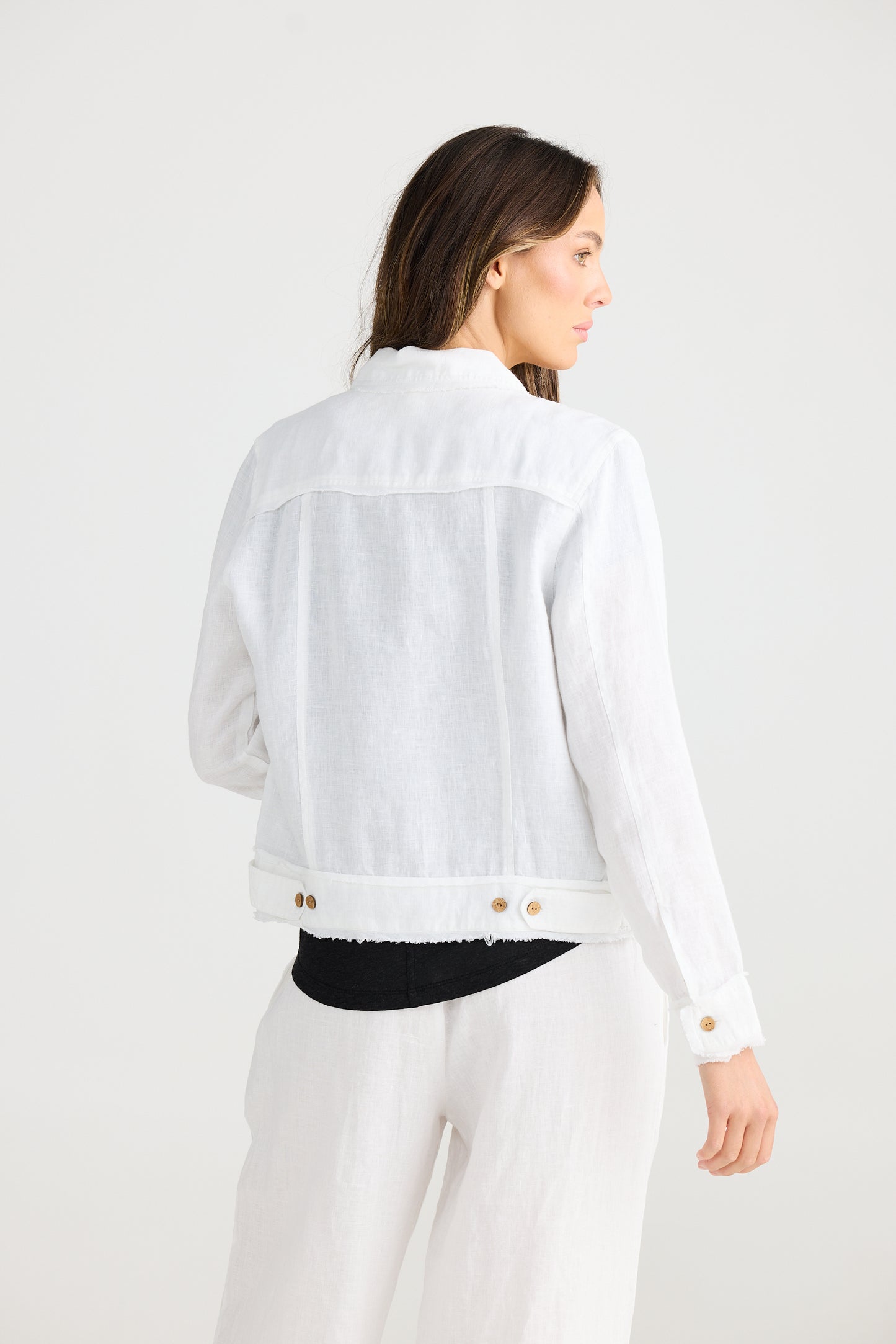 Monza Jacket by The Shanty - White Linen